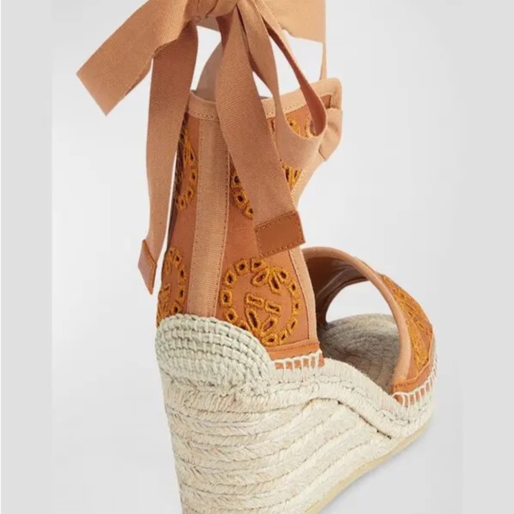 Gucci Tan Espadrille Wedge Heels Sz US8/EU38 - Picture 6 of 10